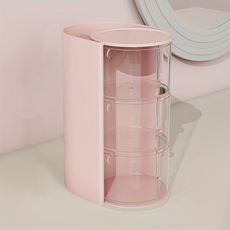 Image of Itechjoy 1pc Rotating Clear Hair Accessory Organizer | Dustproof Plastic, Rotating Design, Clear | Desktop Storage, Cosmetic Pencil Organizer, Art/craft/sewing Supplies, Hair Clips/headbands/hair Ties