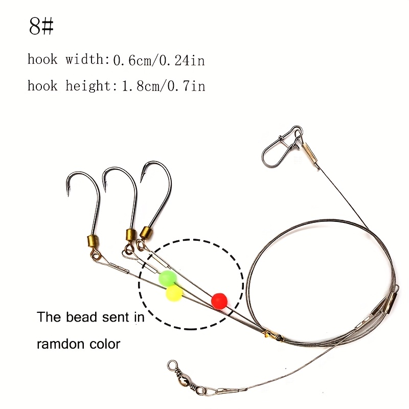 TEMU Marusigo Hameçons et Guide de Pêche - Ligne à Hameçons en Acier Inoxydable pour la Pêche en Mer avec Fil de Montage Durable
