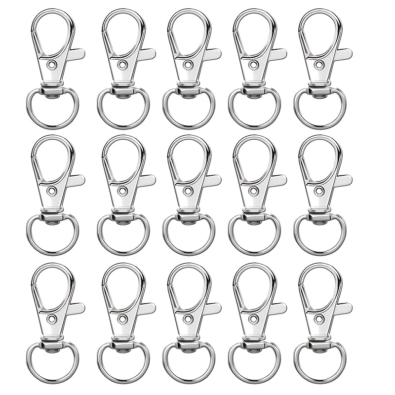 TEMU 51pcs Metal Swivel Lobster Clasp Keychain, Durable Alloy Spring Wire Snap Hook For Wallets, Backpacks, Gifts, Diy Crafts