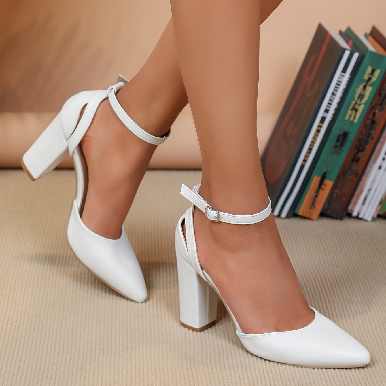 white dress with brown heels NEW! Jude Dress main image 0