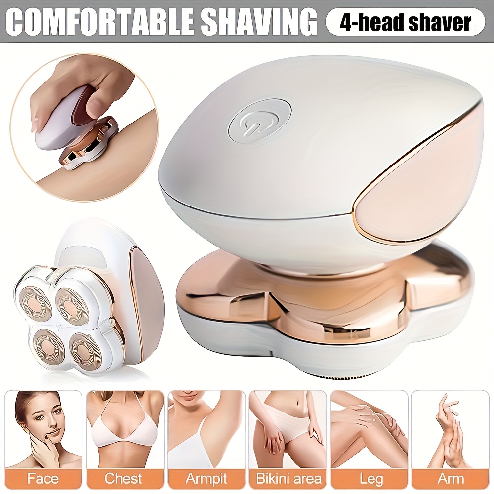 womens full body electric shaver and hair clipper 4 in 1 360 degree rotary usb wet dry shaver for face bikini line legs   chest and under  portable full body hair removal tool with trimmer and clipper attachments