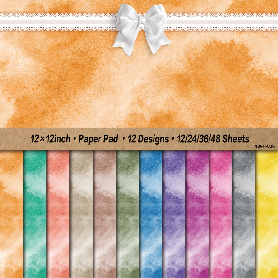 

12x12 Inch Paper Pad - 12/24/36/48 Sheets, Art , Diy Decorative Background Card Making Supplies, Craft Cardstock Paper For Scrapbooking And Card Making