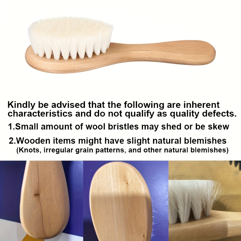 Image of For Natural Wool Wooden Brush Comb Hair Brush Head Massager Portable Comb Brush Comb (random Styles)