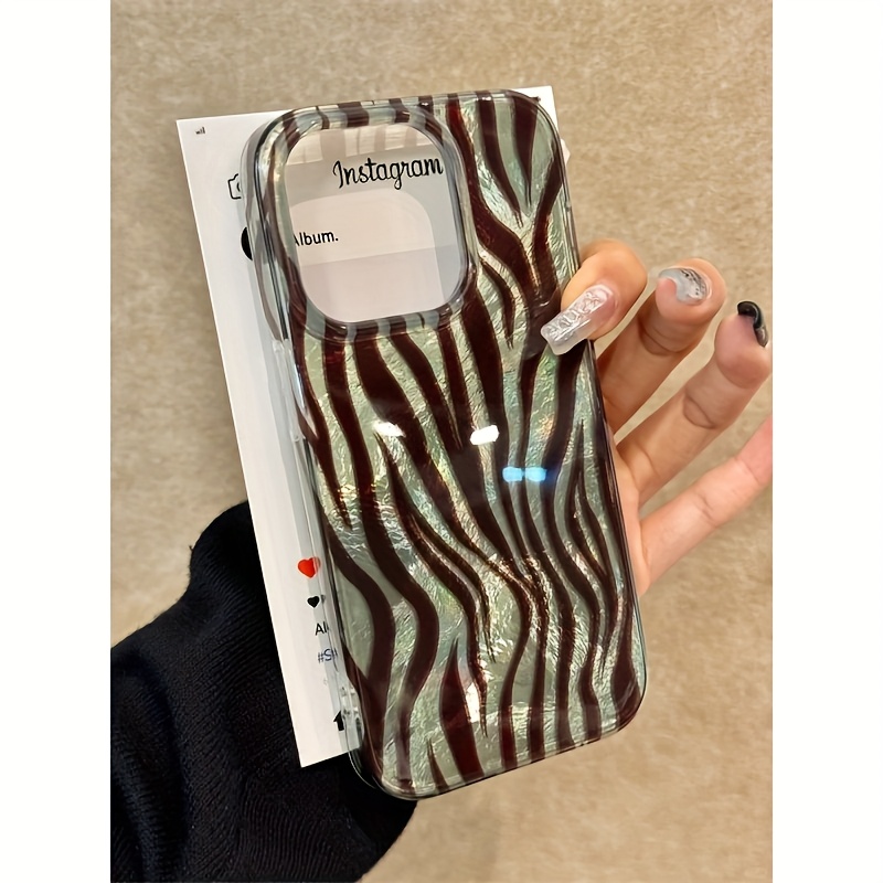 TEMU Phone Case - American-style Zebra Pattern Tpu Full Coverage Shockproof Protective Soft Shell Suitable For Iphone 16/xr/11/12/13/14/15 Plus Pro