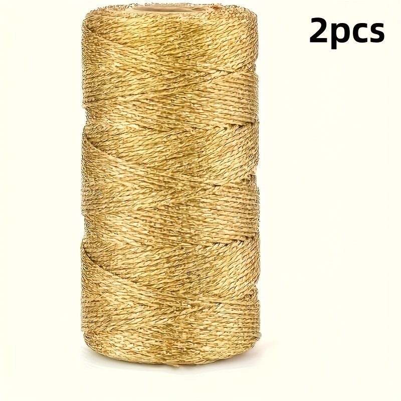 TEMU 2 Rolls Mixed Golden And Silvery Metallic Craft Ropes. Each Roll 3937.01 Inches, Handmade, Gift Packaging, Wedding Decoration, Hand Knitting