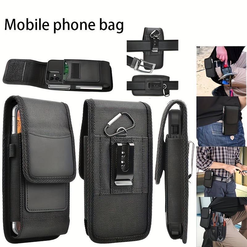 HAWEEL 4.7-6.8 Pulgadas Funda para teléfono celular Funda Funda de tela de  nylon Clip para cinturón de teléfono Bolsa de transporte con ranura para  tarjeta (Negro) - Temu