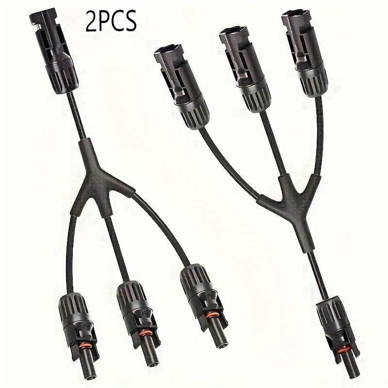 

2 Pcs, Solar Y Branch Connectors Solar Panel Parallel Connectors 1 To 3solar Adapter 1000v 30cm (m/fff, F/mmm)