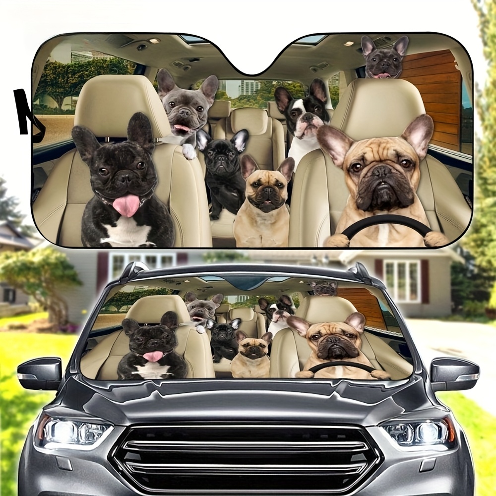 French Bulldog Car Sunshade, French Bulldog Car Decoration, Dog Windshield, Dog Lovers Gift, Dog Car Sunshade, Gift For Mom