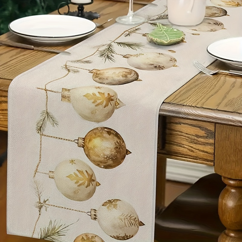 

Christmas Pattern Table - For Dining & Decor, Polyester, Rectangle - Christmas & New