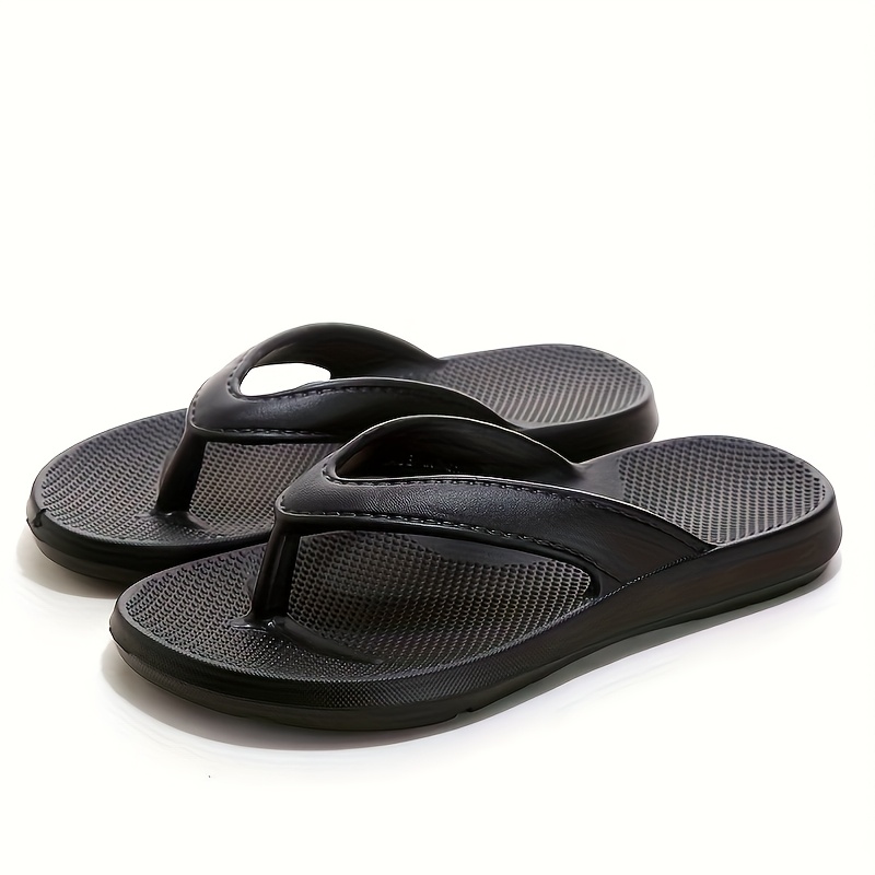 Image of [anti-slip Design] Women's Eva Flip-flops - Comfortable, Non-slip Thick Sole Slides, Black And White, Suitable For Indoor/outdoor Use, Beach, Women Shoes