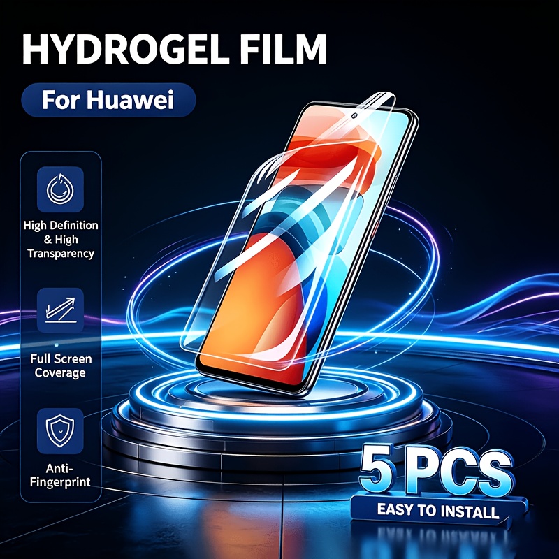 TEMU [5pcs Hd Hydrogel Screen Protector] For Huawei Nova13 Pro, 13, 12, 12 Pro, 12 Ultra, 12 Lite, 11, 11 Pro, 11 Ultra, 10, 10z, 10 Pro, 10 Se, 9, 9