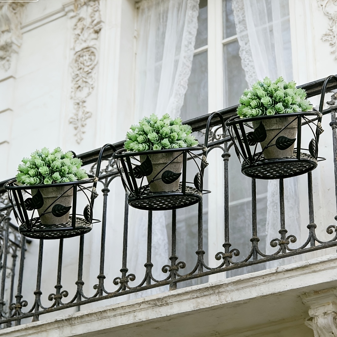 3pack 8 railing planter holder hanging flower stand balcony - Temu