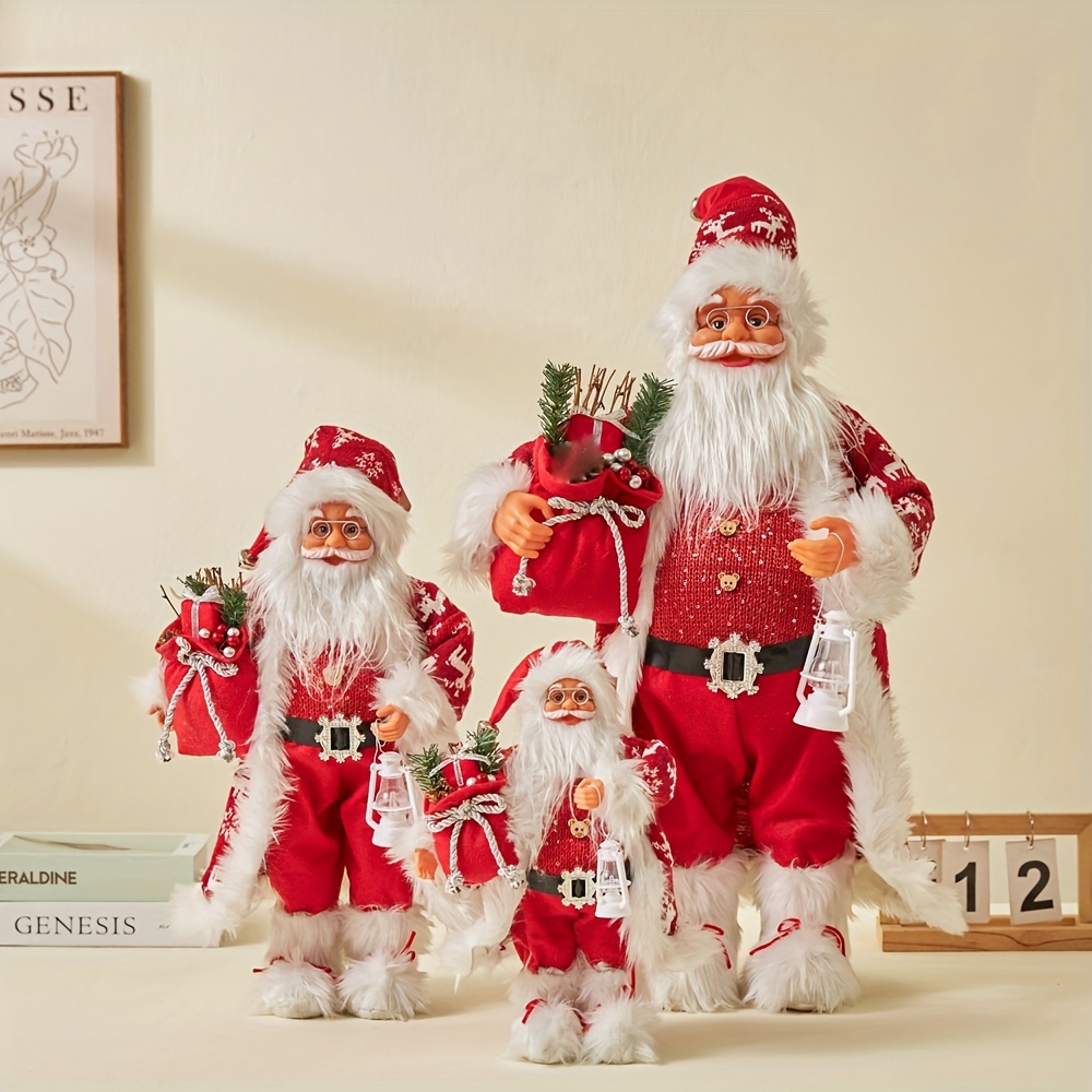 

1pc 30/45cm Décorations de Noël Rouge Père Noël avec , Fenêtre de Père Noël, Cheminée, Fournitures de Décoration d'Arbre de Noël, Cadeaux du An