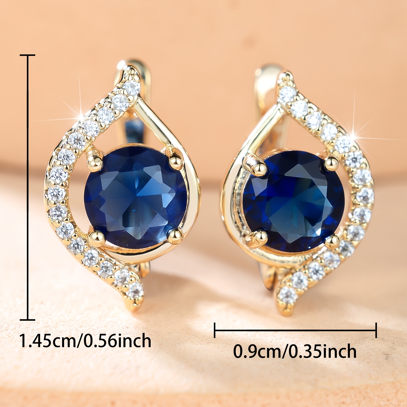 Women's Elegant Round-set Cubic Zirconia Teardrop Ear Cuffs