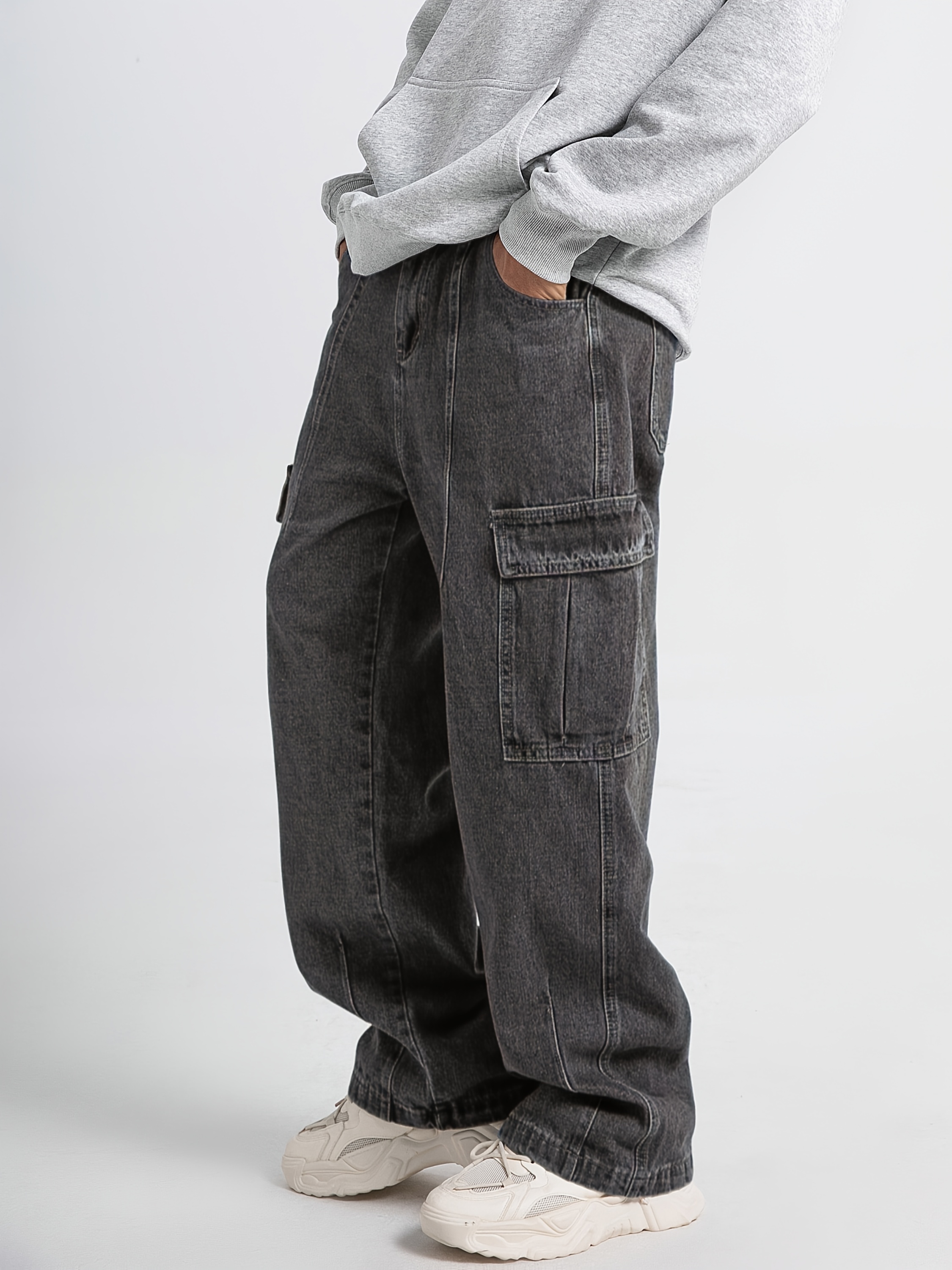 men's workwear jeans hip hop street dance party denim - Temu