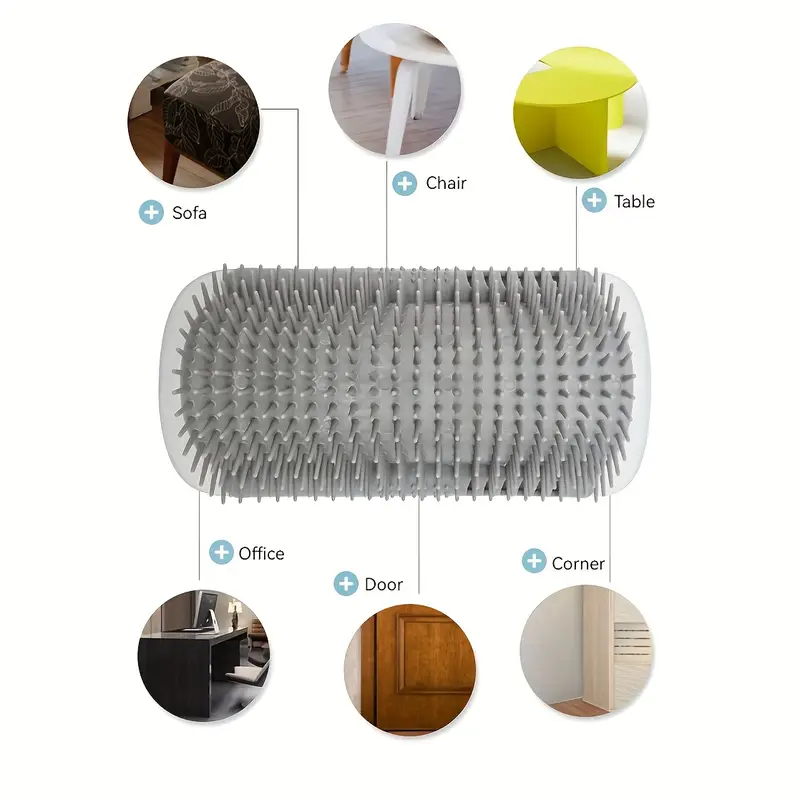 1 self groomer brush wall mounted washable removable plastic massage comb corner scratcher with ideal for short long hair cats details 3
