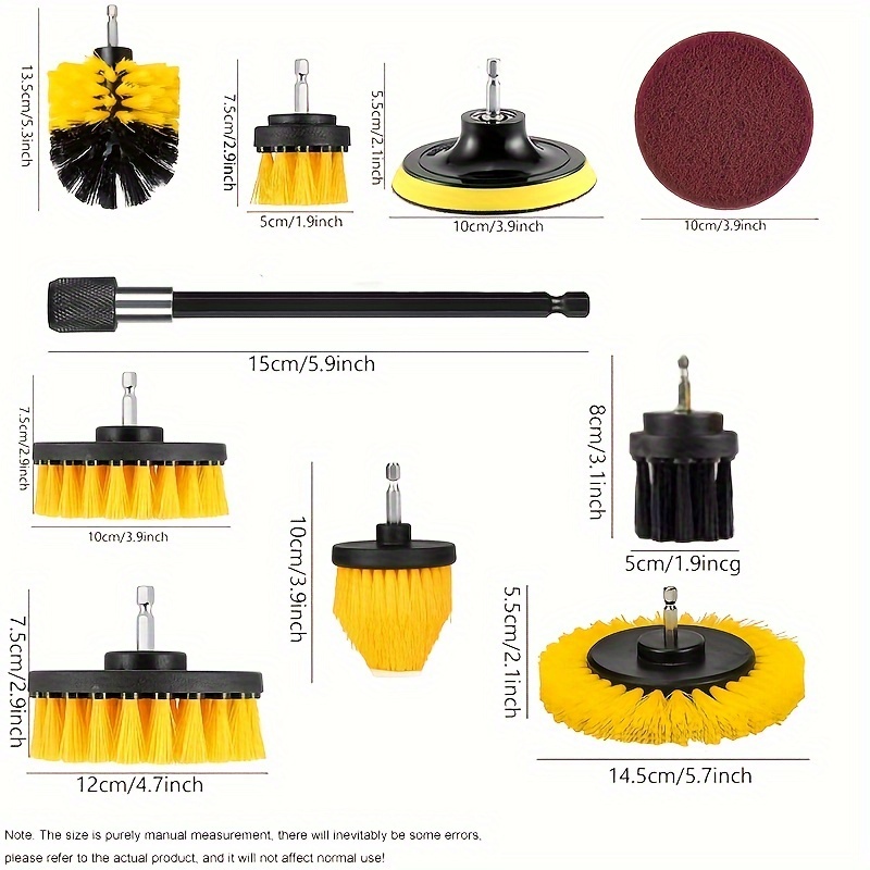 Drill Brush Attachment Set Power Scrubber Brush + Extend - Temu