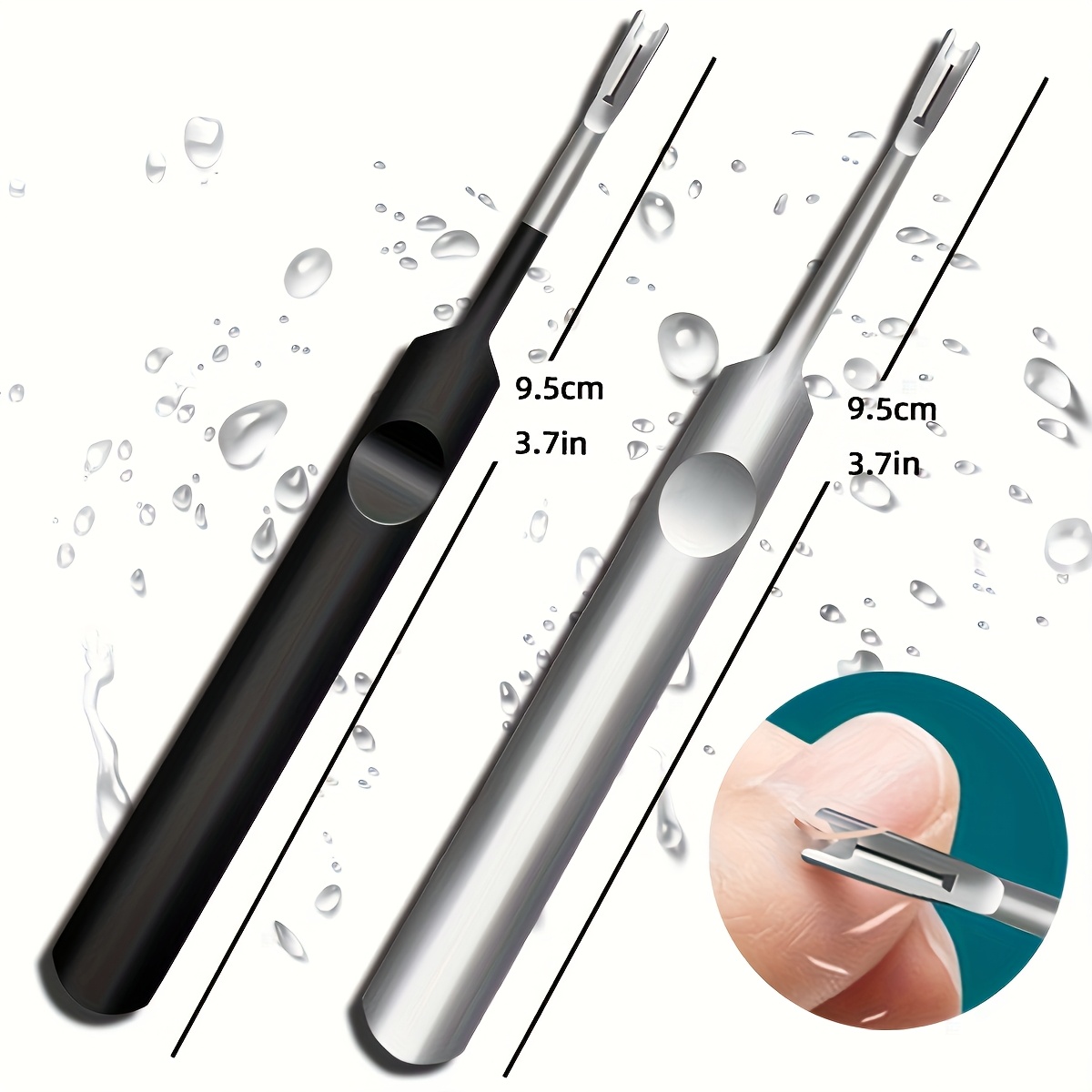 1 Professional Silvery Stainless Steel Nail Cleaner, Cuticle Pusher Tool, Foot Kit, Dead Light Beige Remover, Removal Tool