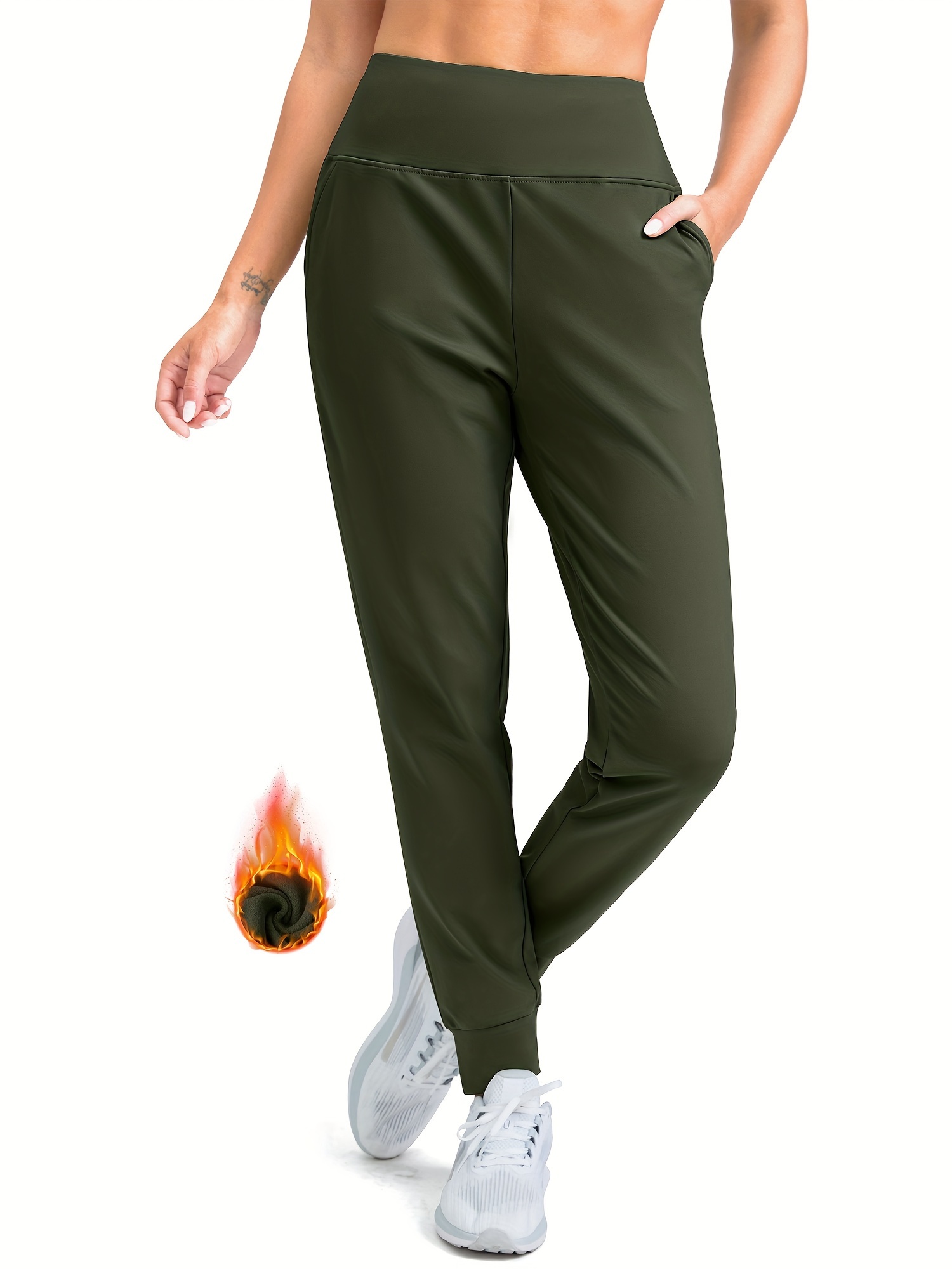 Fleece Lined Womens Warm Jogging Bottoms Ladies Fleece Lined