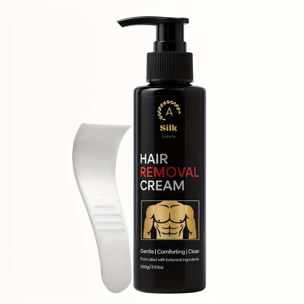 Image of Men's Hair Removal Cream Aloe Vera + Avocado Natural Extract Without Designed For Men Quick Hair Removal Without Suitable For , Smooth And