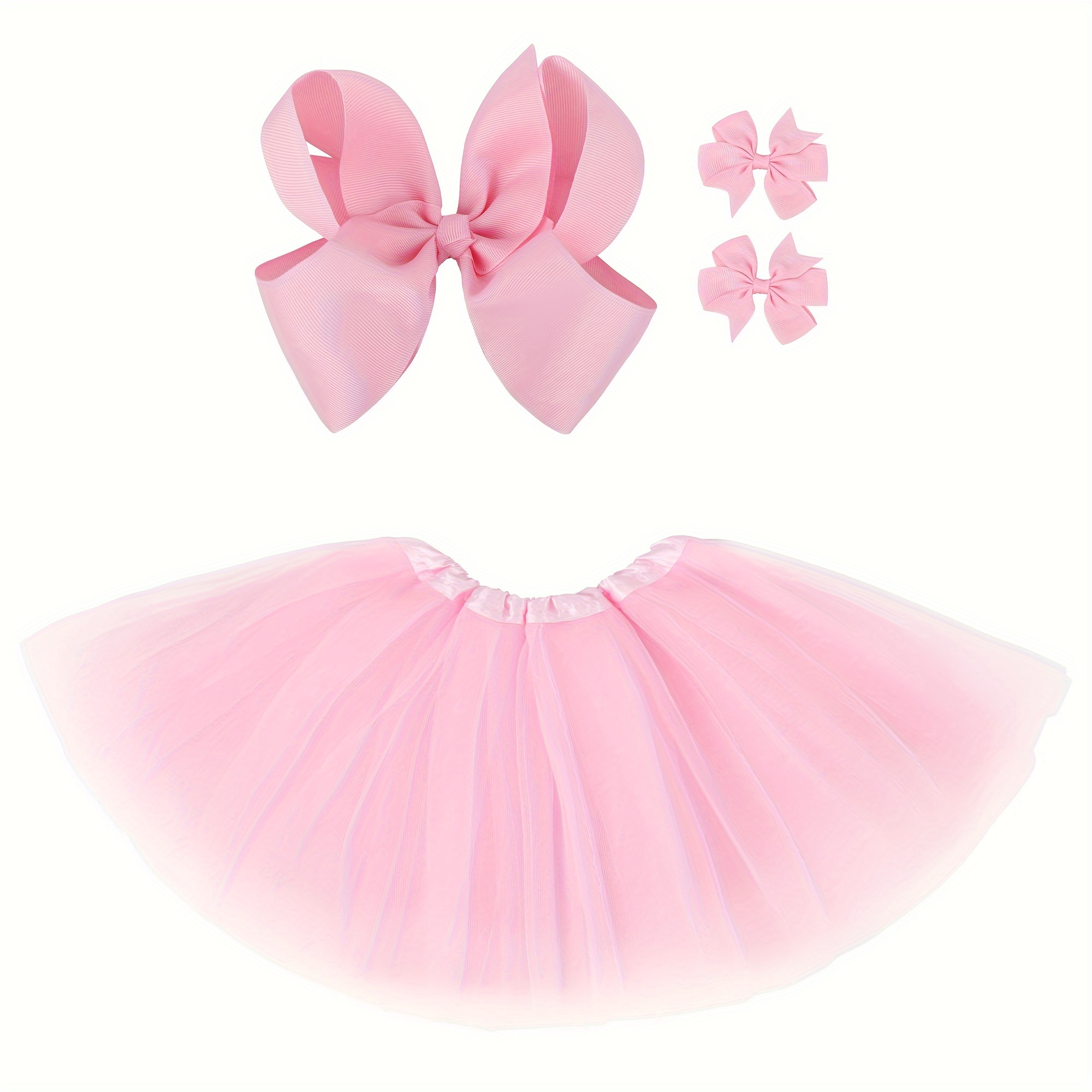 

's Ballet Skirt Solid Color 4 Gauze + Bow