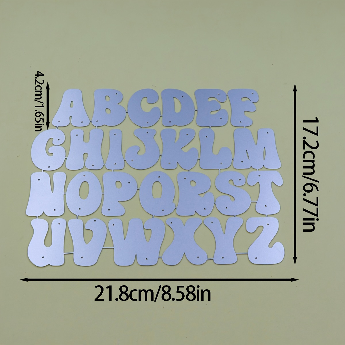 E-shop 1 Set mit 26 englischen Alphabet Großbuchstaben Metall Stanzformen, 1,65 Zoll Höhe, Kohlenstoffstahl Geprägte Handgefertigte Stanzform,