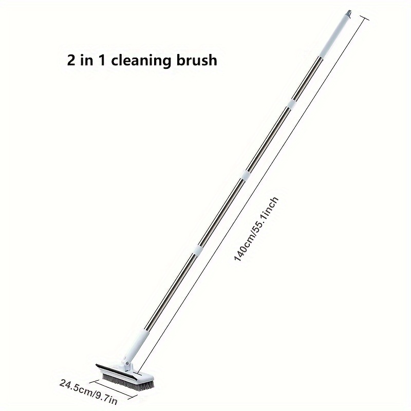 TEMU 1pc, Cleaning Brush With Long Handle, Rotatable Cleaning Brush, Window , 2-in-1 Floor Brush, For Bathroom Toilet//dorm, Cleaning Supplies, Cleaning Tool