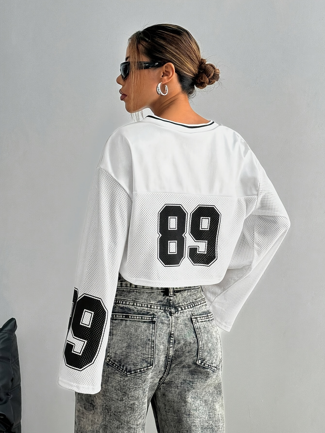 womens y2k vintage street style long sleeve sports jersey - Temu