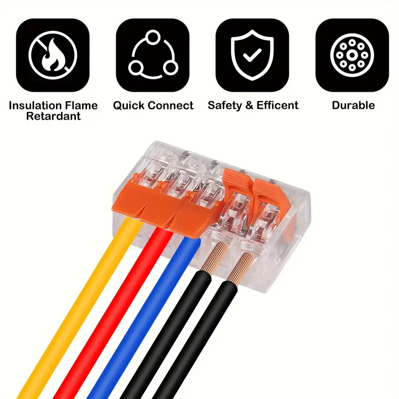 80pcs/  tipo conectores de cable 221 bloque de conector eléctrico de pinza terminales de cable reutilizables mini rápidos para hogar para 2 puertos, 3 puertos, 4 puertos y 5 puertos. detalles 0