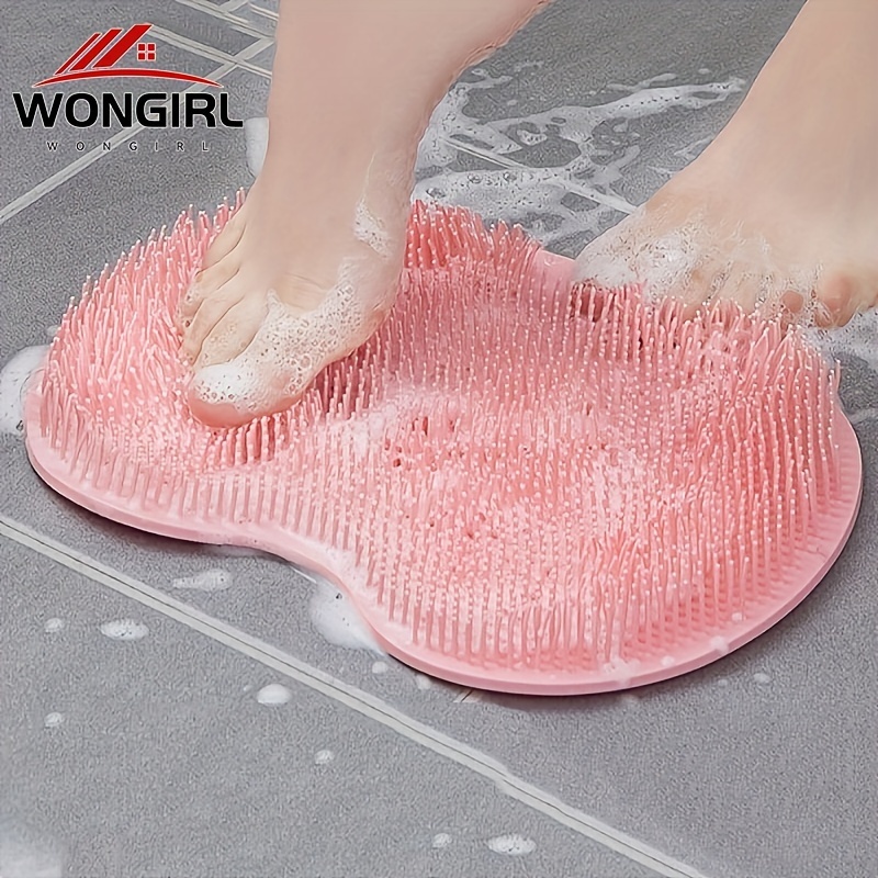 

1pc Silicone Bath Massage Pad, Shower Foot Massager Scrubber, Bathroom Wall Mounted Back Scrubber Back Foot Massage Pad Mat With Non Slip Suction Cups For Shower, For Hotel/commercial Eid