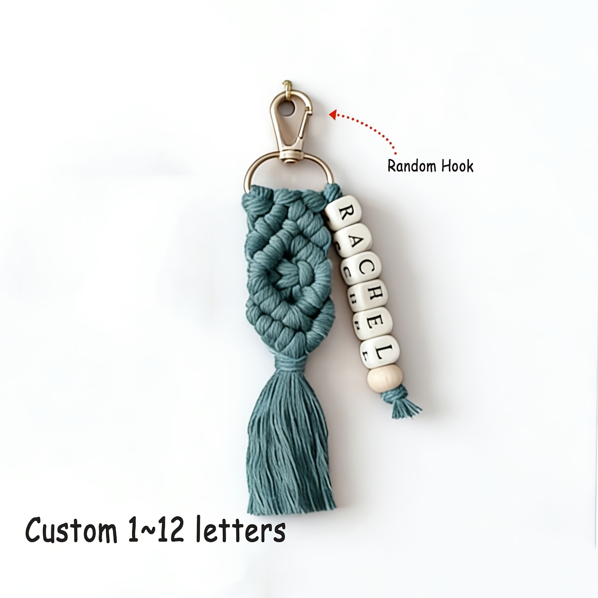 TEMU 1pc Porte-clés Personnalisé avec Pompon , Charme de Sac Bohème, Cadeau de Mariage, Cadeau de d', Cadeau de Saint-Valentin