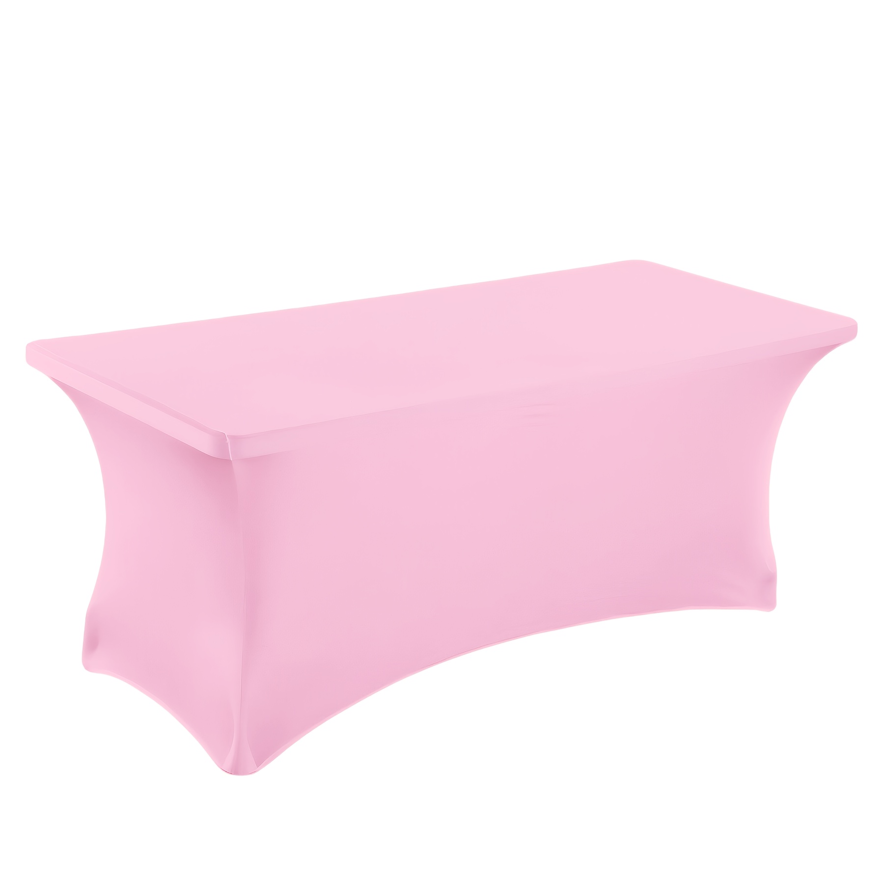 TEMU 1pc 6ft Milk Stretch Fitted Rectangular Table Covers High Density Wrinkle Resistant Washable Tablecloths For Outdoor Gathering Wedding Birthday