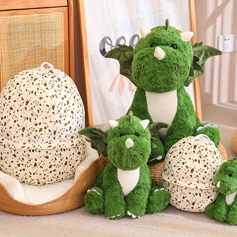 

25cm/9.84inch Zipper Dinosaur Egg Plush Dinosaur Stuffed Sofa Soft Pillow Dinosaur Egg Plush Home Cushion Toy Birthday Valentine's Day Halloween Christmas Thanksgiving Gift