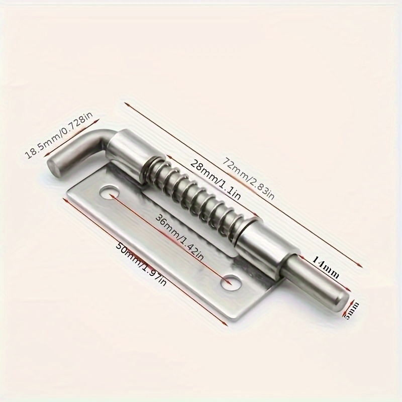 TEMU 1pc 304 Stainless Steel Automatic Spring Plunger, Plunger Type Door , Sliding Lock Barrel Bolt Distribution Box, Cabinet Accessories, Window