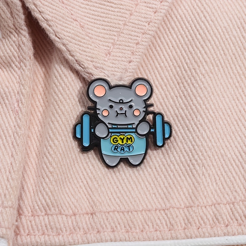 

Cute Enamel Pin - Alloy Brooch For Casual Attire, Perfect Gift For Fitness Enthusiasts