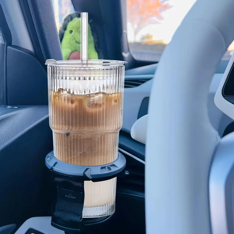 2 4pcs vintage clear striped glass drink container with sealed lid inverted leak proof easy to carry glass mug with straw thickened insulated glasses Product details 3