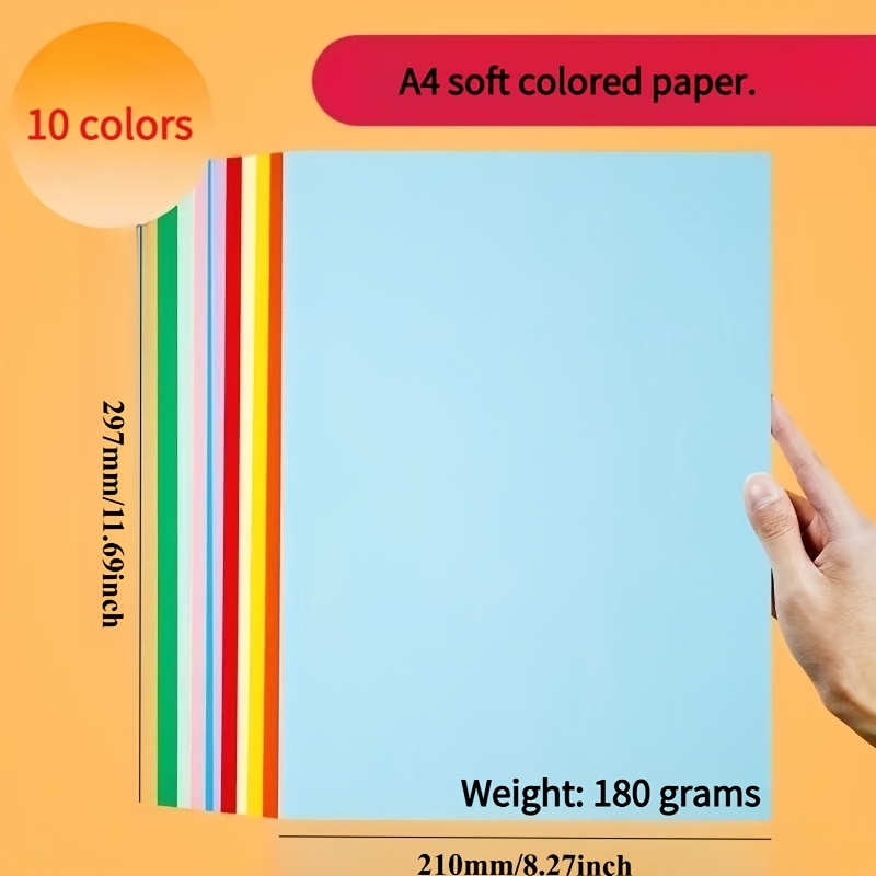 E-shop 50 Blatt, A4 Farbig A4 Druckpapier, Farbiges A4 Papier, ca. 180 Gsm 10 Farben, Handgemachtes Farbpapier Origami