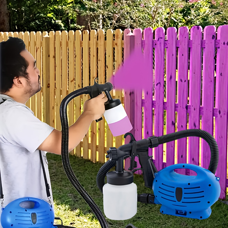 TEMU 1 Set Hvlp Paint Sprayer Painter Handheld 800ml 650w Electric Spray Gun Cleaning Brush Wrench, Hvlp High Atomization Flow Adjustable Pneumatic