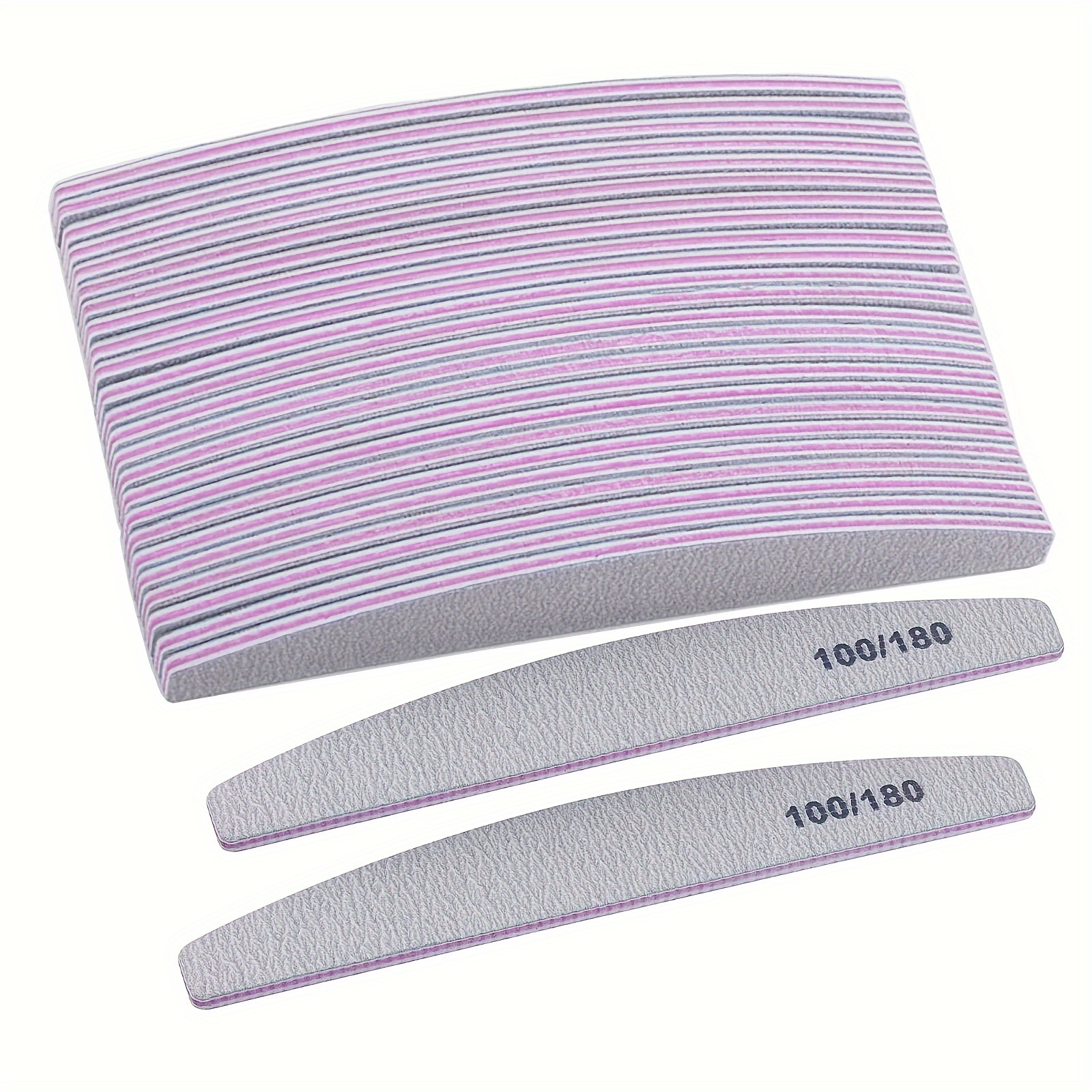 

/180 Grit Double-sided File Set, Half-moon Shaped Nail Files And Sanding Strips For Polishing And Shaping Nails, Professional Manicure Tools.