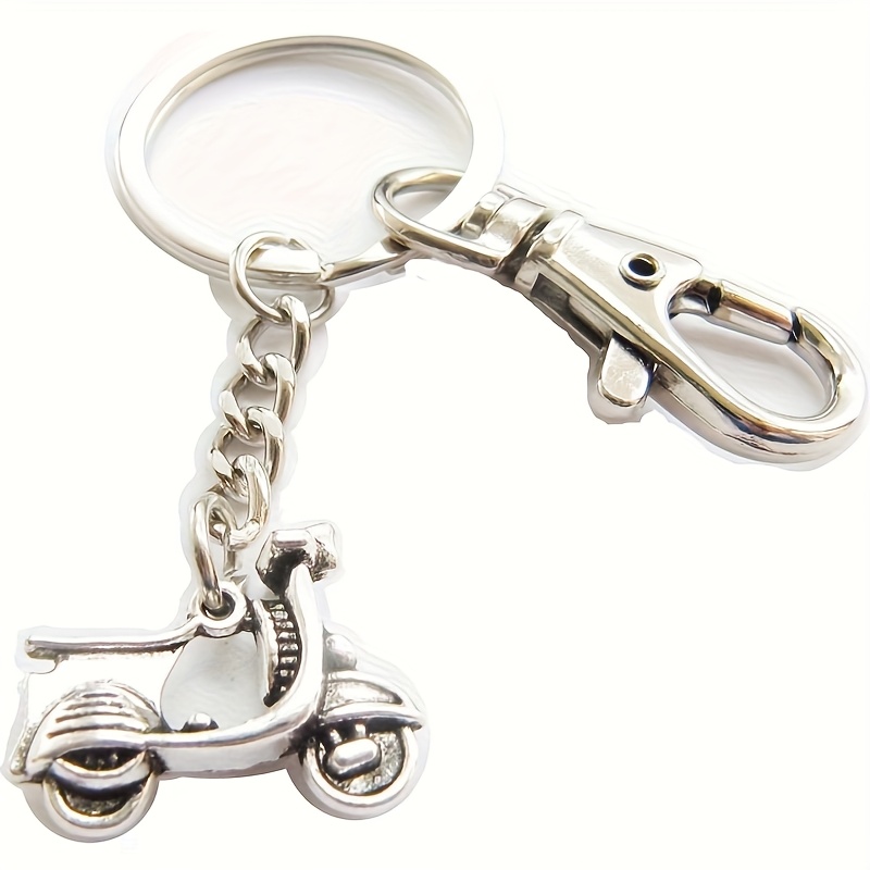 1pc Preppy Style Alloy Scooter Keychain - Intricate Mini Scooter Pendant With Detailed Design, Durable Motorcycle Enthusiast Gift For Men, Stylish Keyring Accessory, Scooter Accessories, Polished