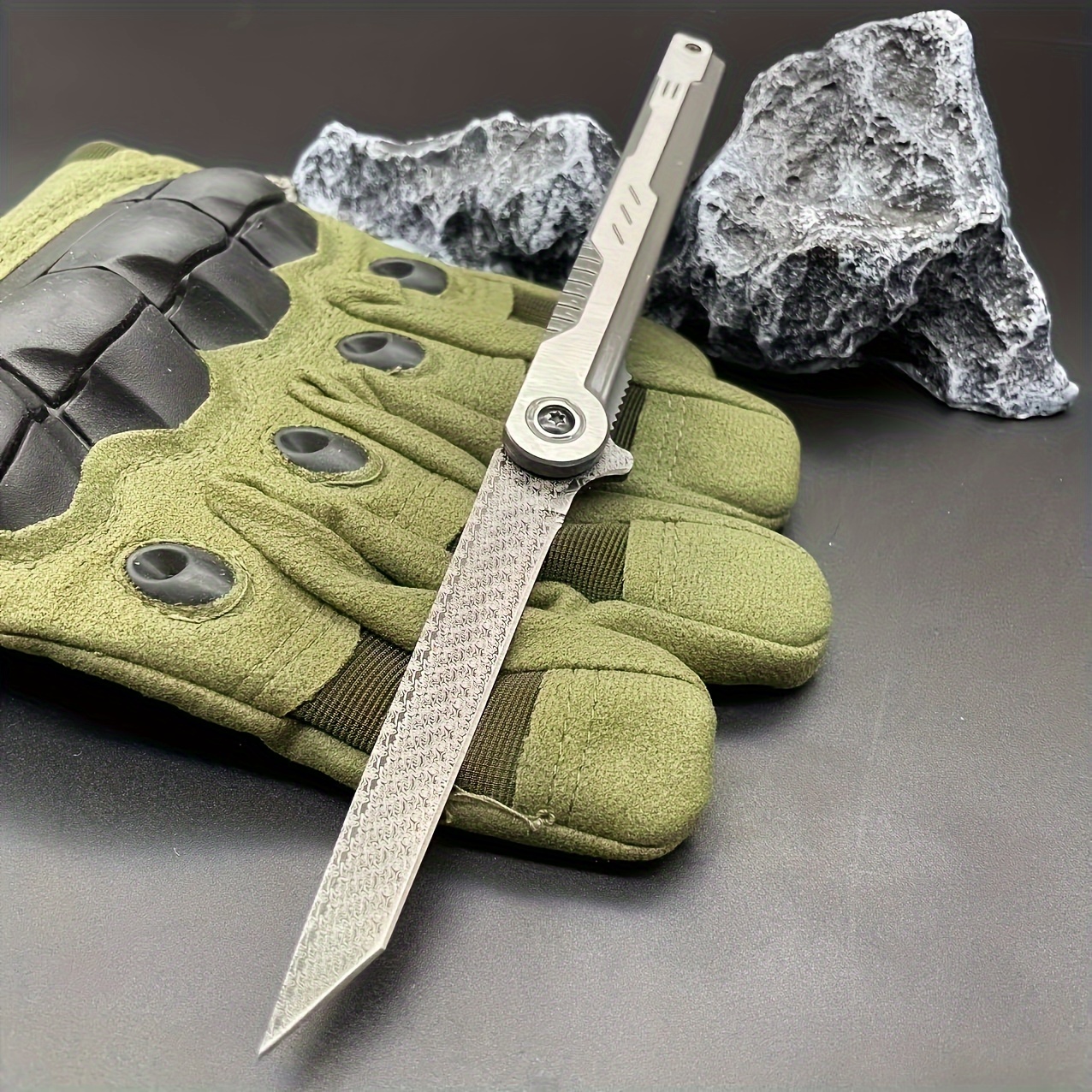 

Edc Pocket Knife - 7cr13mov Steel Tanto Blade, Slim Survival Knife With Clip And Liner Lock, Window Breaker - For Outdoor Camping