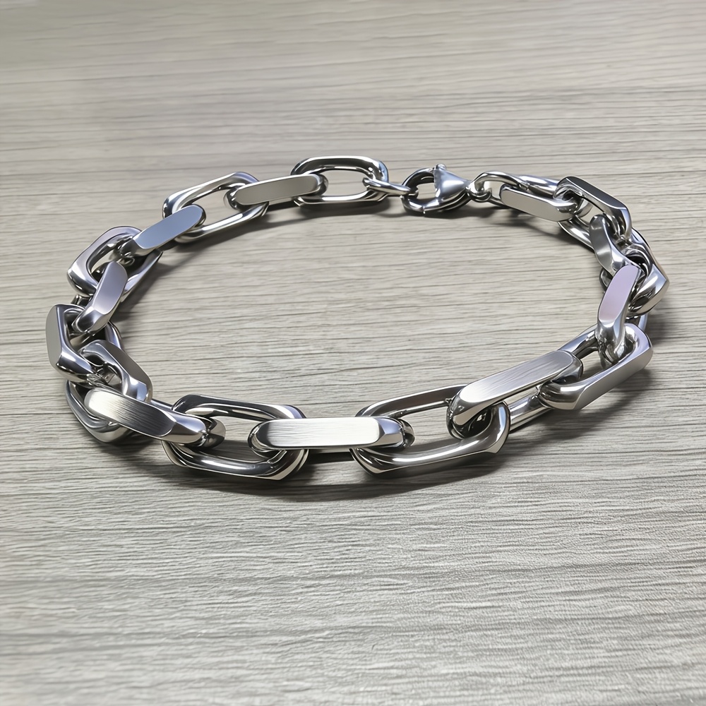 E-shop 1 Stück Hochwertiges Verbundglied 304 Edelstahl Armband – Hypoallergen, Farbecht, Geeignet für formelle Anlässe,