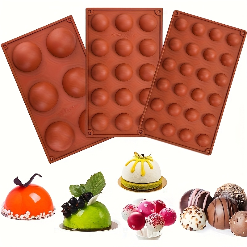 3pcs Silicone Cake Mold Small Half Circle Mold Little Q Mold Multi-hole Mold Round Baking Mold Food Grade
