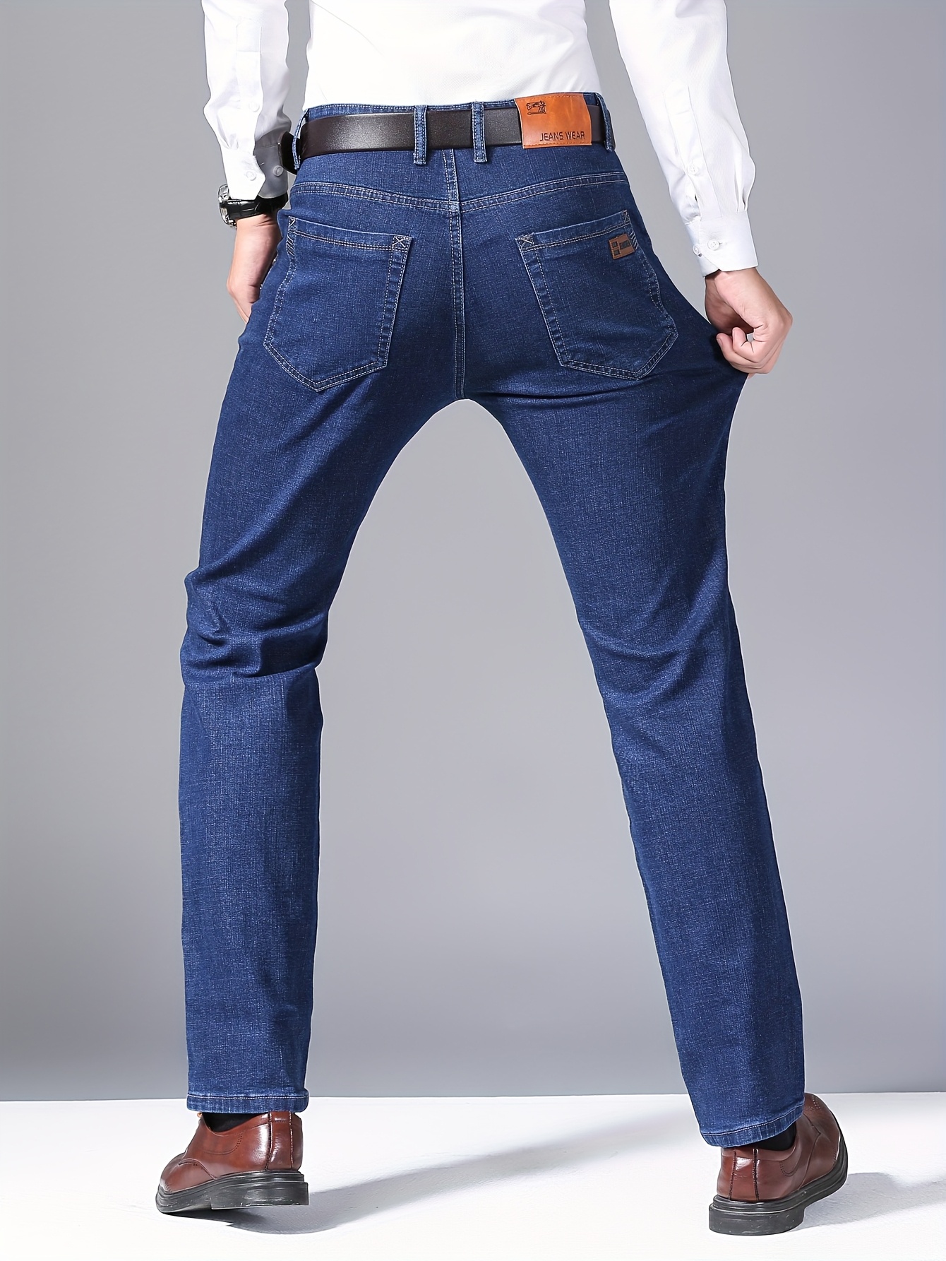 Men'S Stretch Slim Straight-Leg Jeans for Spring And Autumn, Stylish And Versatile Casual Business Pants That Enhance Height
