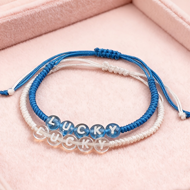 Custom Simple Personalized Bracelet with Transparent Letter Beads
