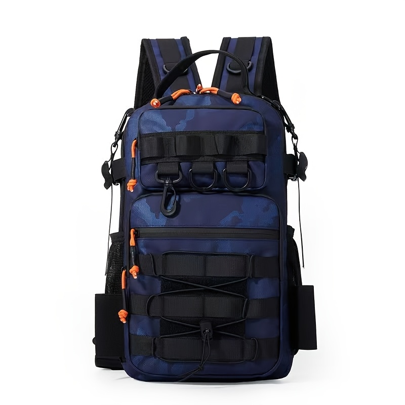 Men's Camouflage Crossbody Fishing Backpack, Outdoor Functional Bag