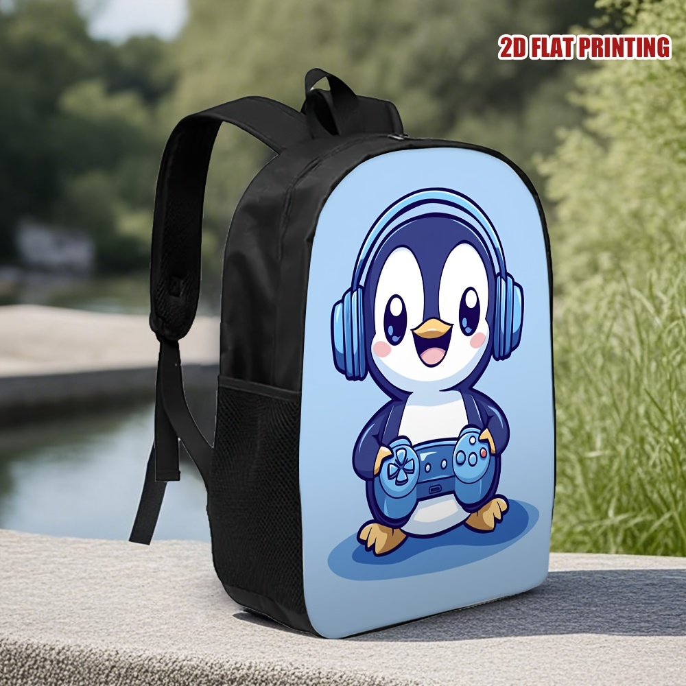 One Smiling Penguin-Themed Gaming Backpack, Featuring Adjustable Straps And Ample Storage, Perfect for Travel And Everyday Use., For Teenager