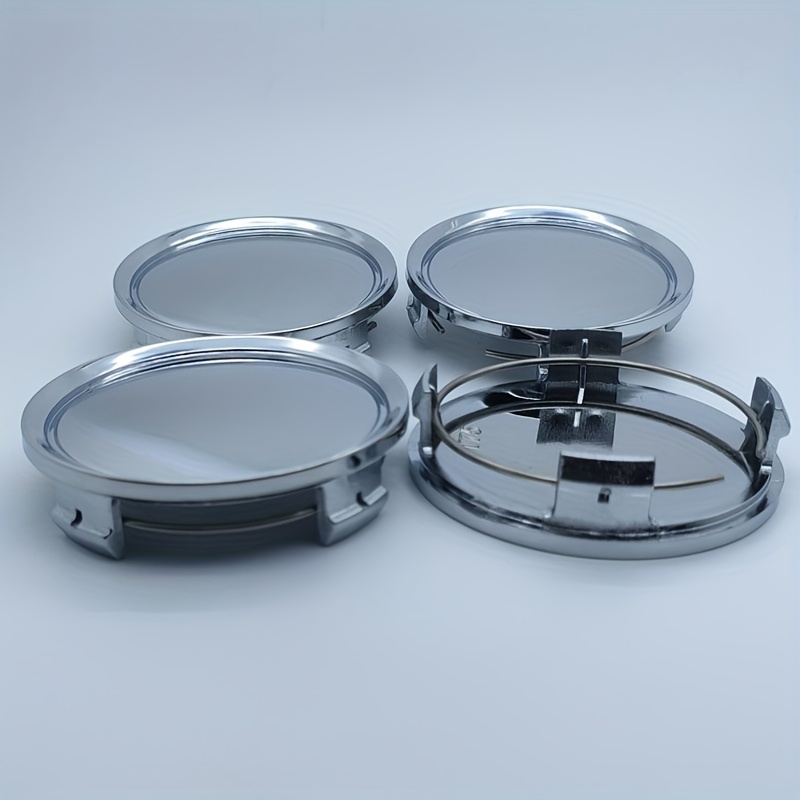 E-shop 4er-Set 75mm Auto Radnaben-Mittelkappenabdeckung aus ABS Schwarz-Silber, Hochwertig und Langlebig für Außenbereich