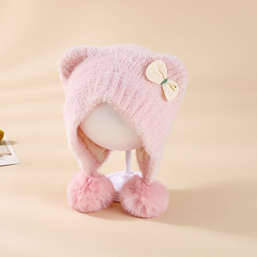 TEMU 1-pack Winter Baby Girl Hat, Cute Cartoon Warm Children's Hat 1-3-5