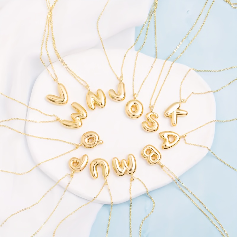 golden initial necklace for women elegant letter pendant with delicate chain perfect gift for     year round accessory party jewelry vintage style    